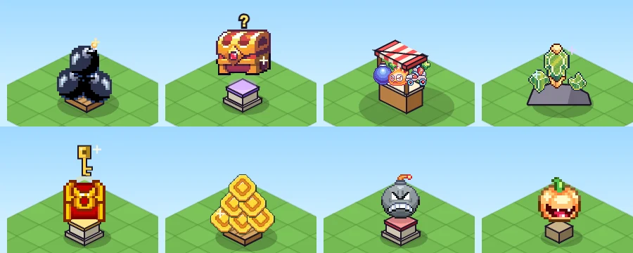 25 new decorations, made with BombCrypto's own art